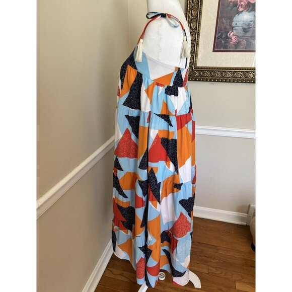 Entro Womens Size Small Multicolor Bright Sleeveless Midi Dress - Picture 5 of 6